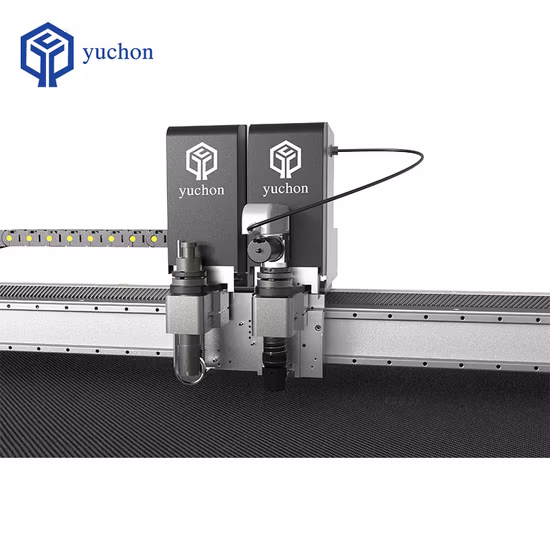 Coupeur de couteau rond à motif de vêtements de vêtement CNC automatique Tissu non tissé Textile Tissu Fourrure / Toile PVC Couteau oscillant numérique Machine de découpe Prix d'usine