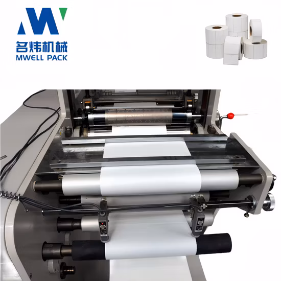 Machines d'impression flexographique Presse d'impression d'étiquettes et d'autocollants flexographiques Machine d'impression flexographique avec station de découpe rotative et station de laminage Imprimante d'étiquettes